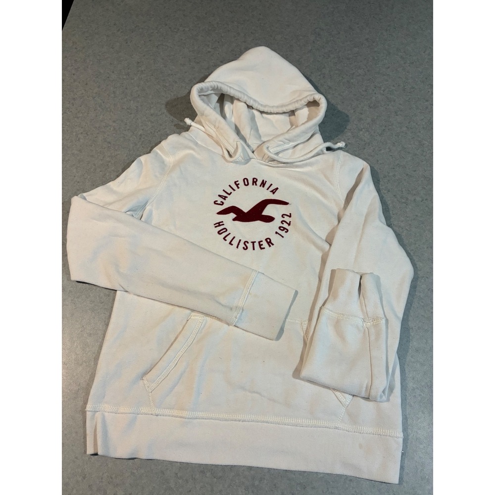 Hollister Pullover Hoodie Large White